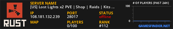 [US] Lost Lights x2 PVE | Shop | Raids | Kits | NPCs