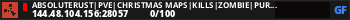 ABSOLUTERUST|PVE|CHRISTMAS MAPS|KILLS|ZOMBIE|PURGE|RPSHOP