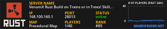 VenomX Rust Build on Trains or in Trees! SkillTree - Cooking -