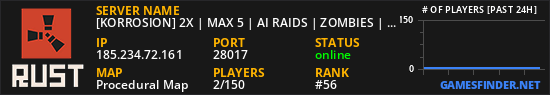 [KORROSION] 2X | MAX 5 | AI RAIDS | ZOMBIES | WIPED