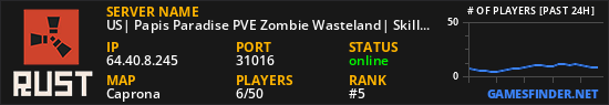 US| Papis Paradise PVE Zombie Wasteland| Skill Tree| Raid Bases