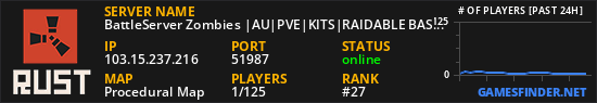 BattleServer Zombies |AU|PVE|KITS|RAIDABLE BASES|
