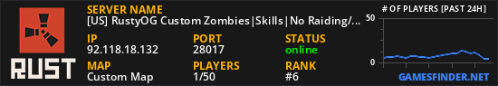 [US] RustyOG Custom Zombies|Skills|No Raiding/Killing