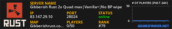 Gibberish Rust 2x Quad max|Vanilla+|No BP wipe
