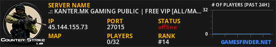.:: KANTER.MK GAMING PUBLIC | FREE VIP [ALL/MAPS] ::.