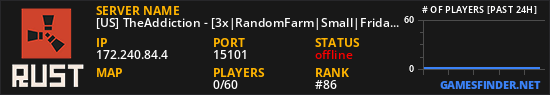 [US] TheAddiction - [3x|RandomFarm|Small|Fridays]